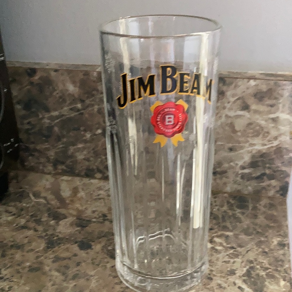 Jim Beam Bourbon Ribbed Snowflakes Highball Glass